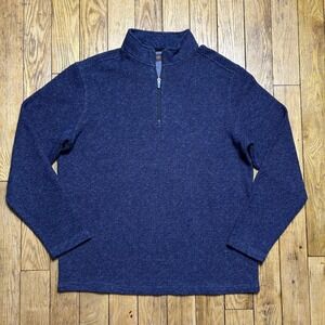 Fairlane & Sons Mens Blue Quarter Zip Pullover Sweater MGK10111 XL